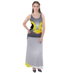 Cute Penguin Animal Sleeveless Velour Maxi Dress by Sudhe