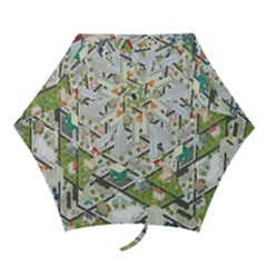 Simple Map Of The City Mini Folding Umbrellas by Sudhe