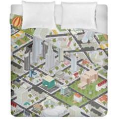 Simple Map Of The City Duvet Cover Double Side (california King Size) by Sudhe