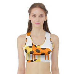 Giraffe Africa Safari Wildlife Sports Bra With Border by Sudhe