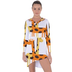 Giraffe Africa Safari Wildlife Asymmetric Cut-out Shift Dress