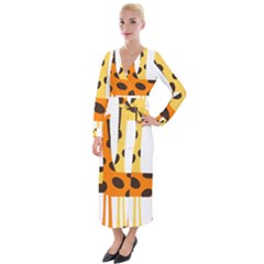 Giraffe Africa Safari Wildlife Velvet Maxi Wrap Dress by Sudhe