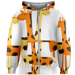 Giraffe Africa Safari Wildlife Kids  Zipper Hoodie Without Drawstring by Sudhe