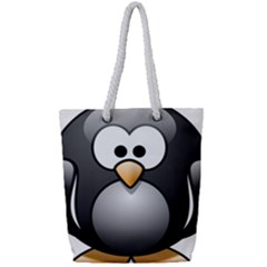 Penguin Birds Aquatic Flightless Full Print Rope Handle Tote (small) by Sudhe