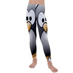 Penguin Birds Aquatic Flightless Kids  Lightweight Velour Leggings by Sudhe