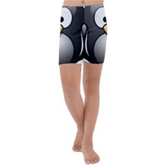 Penguin Birds Aquatic Flightless Kids  Lightweight Velour Capri Yoga Leggings by Sudhe