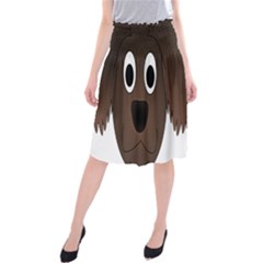 Dog Pup Animal Canine Brown Pet Midi Beach Skirt by Sudhe