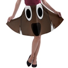 Dog Pup Animal Canine Brown Pet A-line Skater Skirt by Sudhe