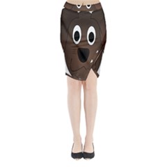 Dog Pup Animal Canine Brown Pet Midi Wrap Pencil Skirt by Sudhe