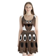 Dog Pup Animal Canine Brown Pet Split Back Mini Dress  by Sudhe