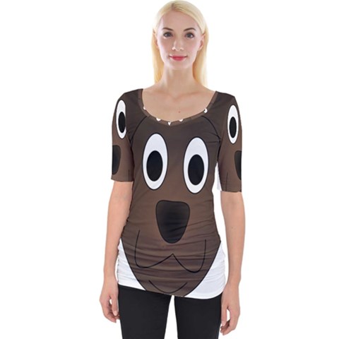 Dog Pup Animal Canine Brown Pet Wide Neckline Tee by Sudhe