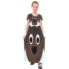 Dog Pup Animal Canine Brown Pet Kids  Short Sleeve Maxi Dress by Sudhe