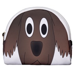 Dog Pup Animal Canine Brown Pet Horseshoe Style Canvas Pouch by Sudhe