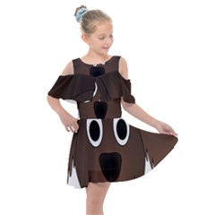 Dog Pup Animal Canine Brown Pet Kids  Shoulder Cutout Chiffon Dress by Sudhe