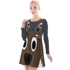 Dog Pup Animal Canine Brown Pet Plunge Pinafore Velour Dress by Sudhe