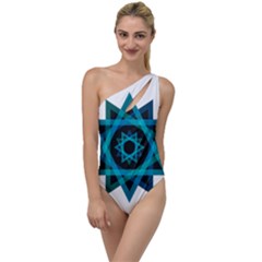 Transparent Triangles To One Side Swimsuit by Sudhe