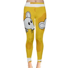 Rat Mouse Cheese Animal Mammal Inside Out Leggings by Sudhe