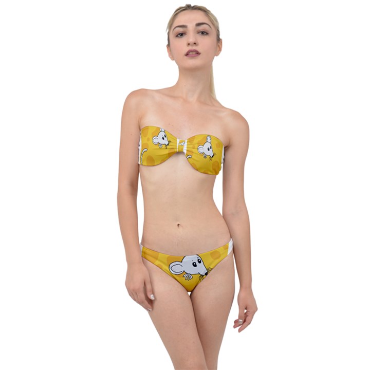 Rat Mouse Cheese Animal Mammal Classic Bandeau Bikini Set