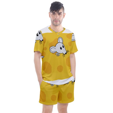 Rat Mouse Cheese Animal Mammal Men s Mesh Tee And Shorts Set by Sudhe