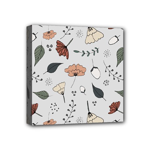 Grey Toned Pattern Mini Canvas 4  X 4  (stretched) by Sudhe