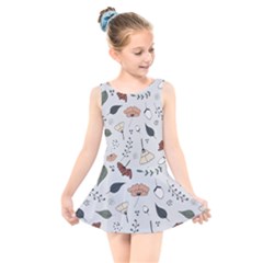 Grey Toned Pattern Kids  Skater Dress Swimsuit by Sudhe