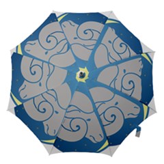 Ram Zodiac Sign Zodiac Moon Star Hook Handle Umbrellas (small) by Sudhe