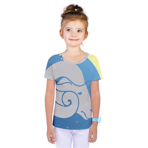 Ram Zodiac Sign Zodiac Moon Star Kids  One Piece Tee by Sudhe