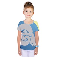 Ram Zodiac Sign Zodiac Moon Star Kids  One Piece Tee