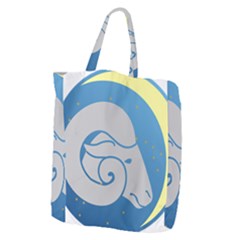 Ram Zodiac Sign Zodiac Moon Star Giant Grocery Tote by Sudhe