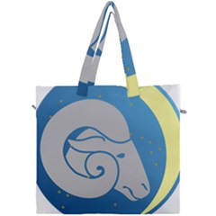 Ram Zodiac Sign Zodiac Moon Star Canvas Travel Bag by Sudhe