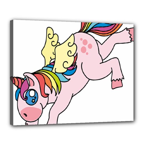 Unicorn Arociris Raimbow Magic Canvas 20  X 16  (stretched) by Sudhe