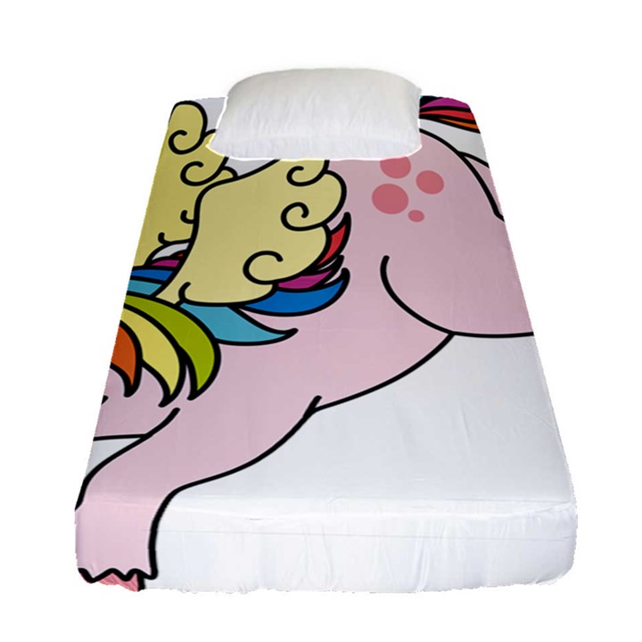 Unicorn Arociris Raimbow Magic Fitted Sheet (Single Size)