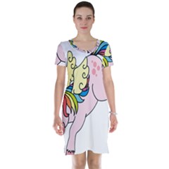 Unicorn Arociris Raimbow Magic Short Sleeve Nightdress by Sudhe