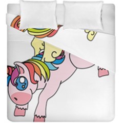 Unicorn Arociris Raimbow Magic Duvet Cover Double Side (king Size) by Sudhe