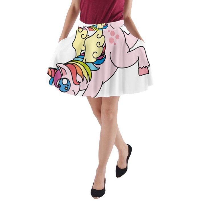 Unicorn Arociris Raimbow Magic A-Line Pocket Skirt