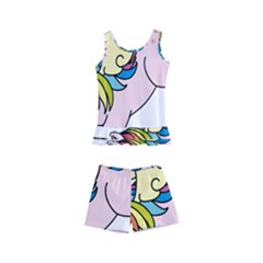 Unicorn Arociris Raimbow Magic Kids  Boyleg Swimsuit by Sudhe