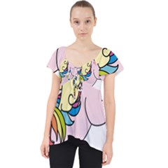 Unicorn Arociris Raimbow Magic Lace Front Dolly Top by Sudhe