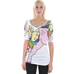 Unicorn Arociris Raimbow Magic Wide Neckline Tee