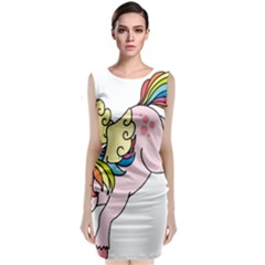 Unicorn Arociris Raimbow Magic Sleeveless Velvet Midi Dress