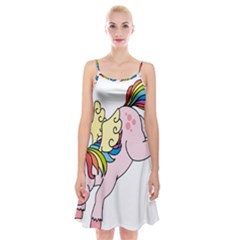 Unicorn Arociris Raimbow Magic Spaghetti Strap Velvet Dress by Sudhe