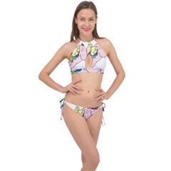 Unicorn Arociris Raimbow Magic Cross Front Halter Bikini Set by Sudhe