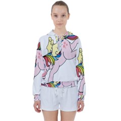 Unicorn Arociris Raimbow Magic Women s Tie Up Sweat by Sudhe