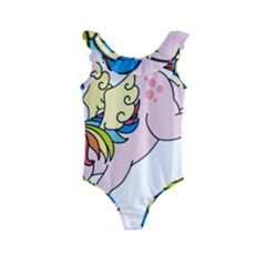 Unicorn Arociris Raimbow Magic Kids  Frill Swimsuit by Sudhe