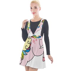 Unicorn Arociris Raimbow Magic Plunge Pinafore Velour Dress