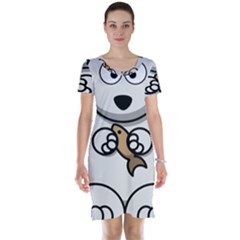 Bear Polar Bear Arctic Fish Mammal Short Sleeve Nightdress by Sudhe