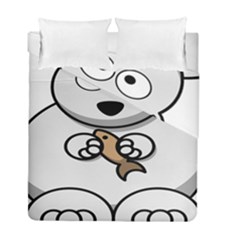 Bear Polar Bear Arctic Fish Mammal Duvet Cover Double Side (full/ Double Size) by Sudhe