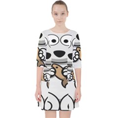 Bear Polar Bear Arctic Fish Mammal Pocket Dress by Sudhe