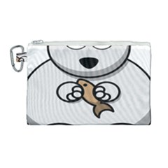 Bear Polar Bear Arctic Fish Mammal Canvas Cosmetic Bag (large) by Sudhe