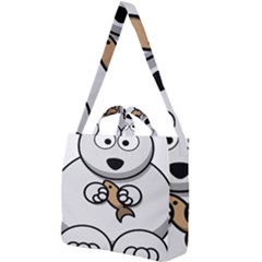 Bear Polar Bear Arctic Fish Mammal Square Shoulder Tote Bag by Sudhe