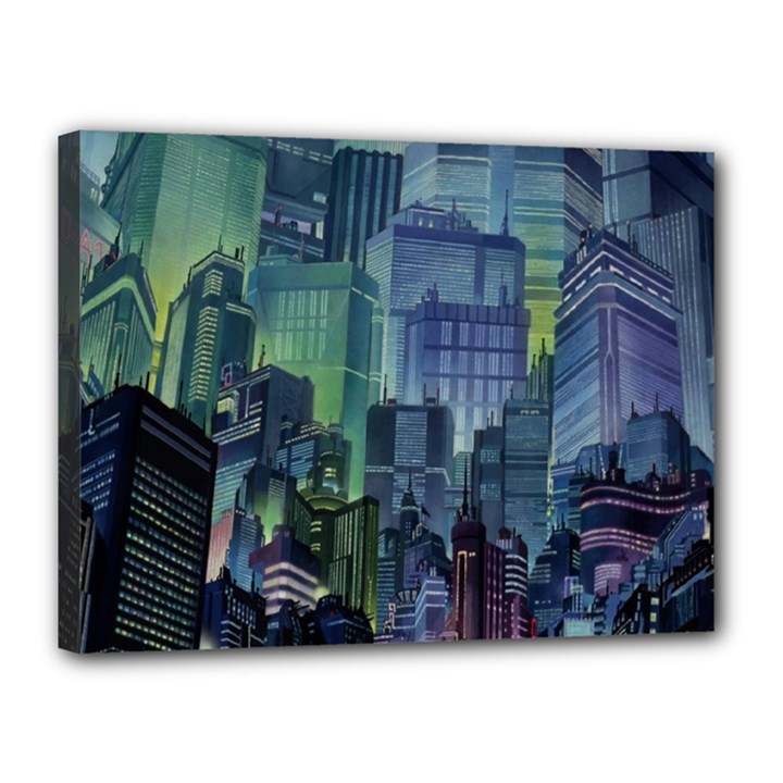 City Night Landmark Canvas 16  x 12  (Stretched)